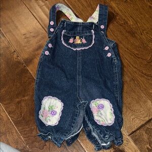 Vintage Disney Dark Blue Denim Overalls with Piglet and Pooh